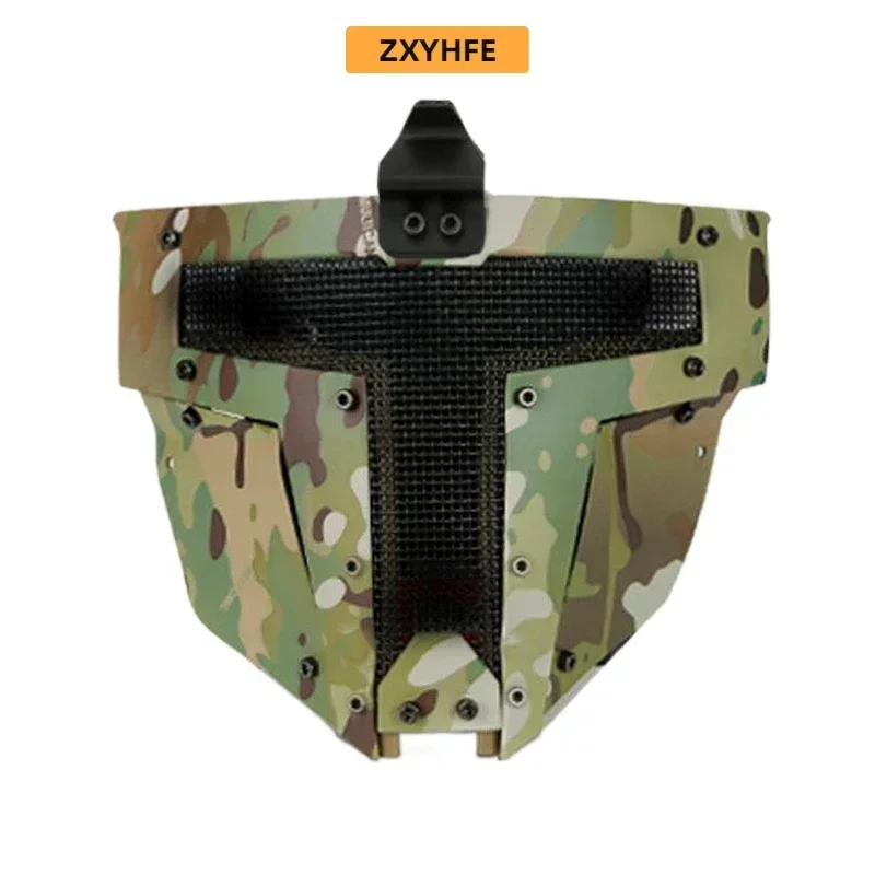 ZXYHFE-Masques Demi-visage de Paintball en Acier à Faible Teneur en Carbone, Accessoires Confortables de Tir et de Wargame en Plein Air