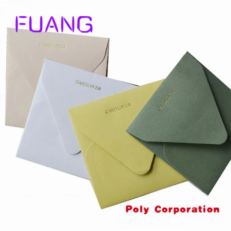 

Custom Manufacture Custom Pearl Paper Luxury Invitation Gold Foil Stamping Envelope Print