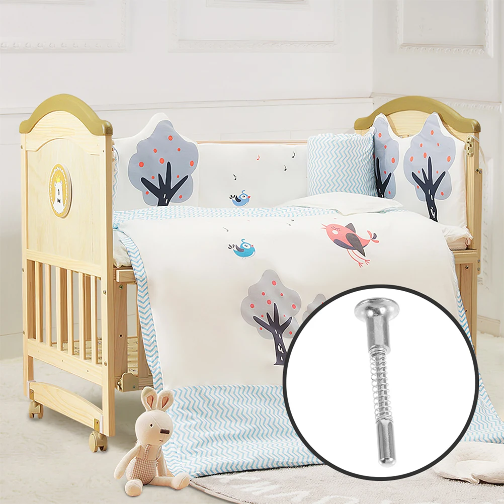 

6 Pcs Crib Latch Push Latches for Cabinets Accessories Shed Bolt Lock with Strong Spring Plunger