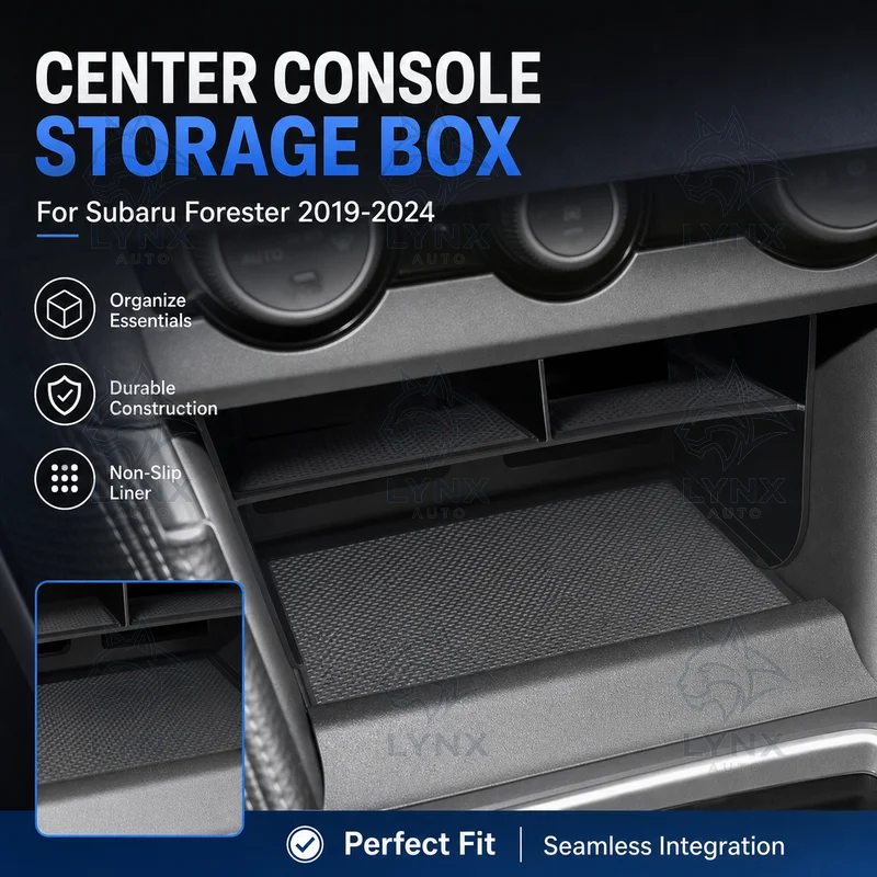 For Subaru Forester 2019-2024 Center Console Storage Box Organizer Armrest Box Car Interior Accessories Modification