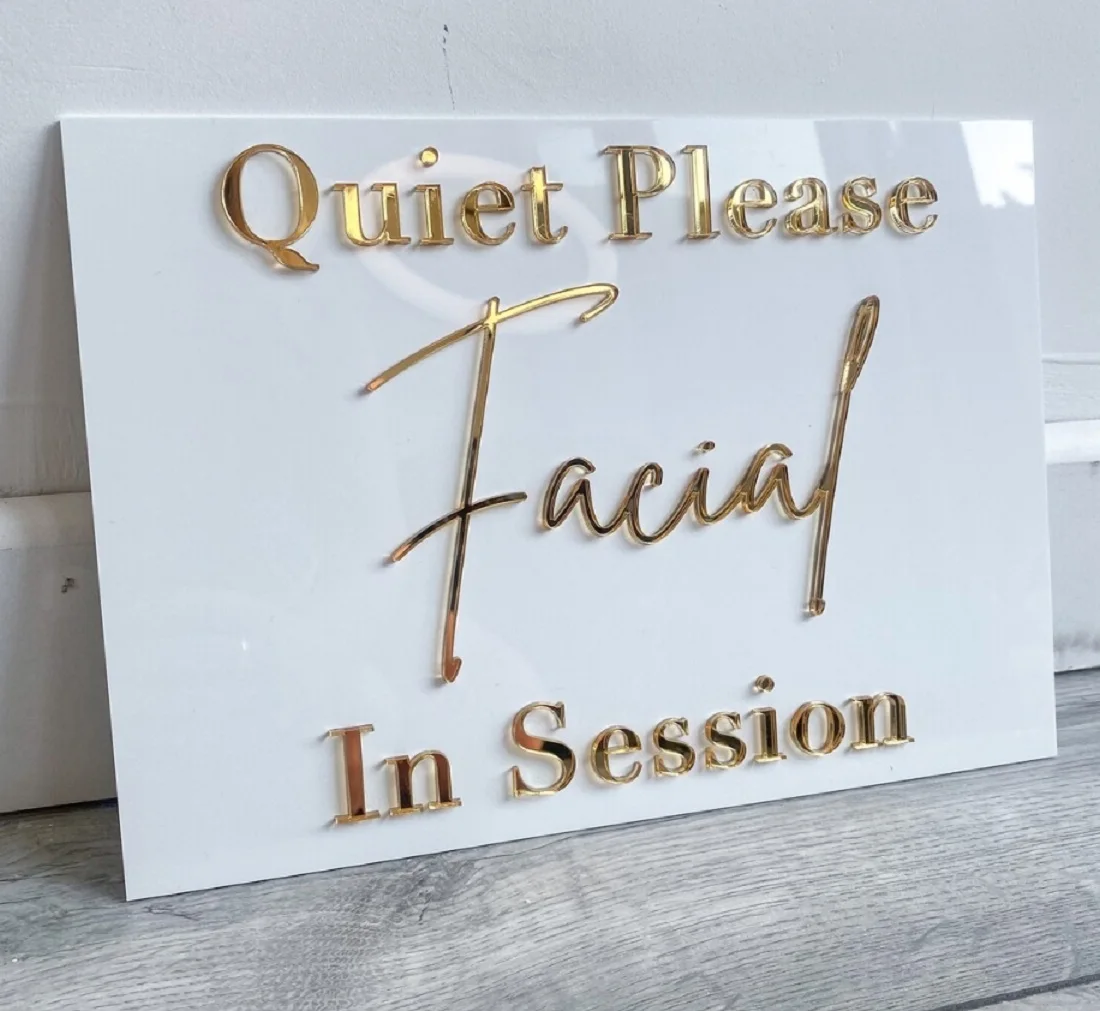 

Facial in session Sign Spa Sign Quiet please sign Beauty room sign Salon sign