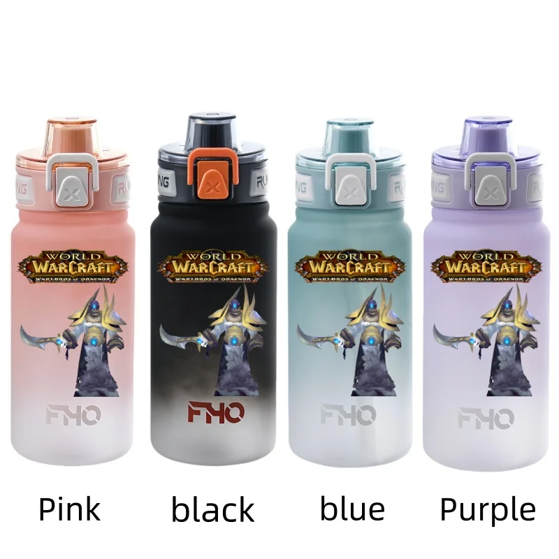 World of Warcraft 750ml Game Characters Portable Water Cup Large Capacity Outdoor Plastic Leak-proof Water Bottle Children\'s