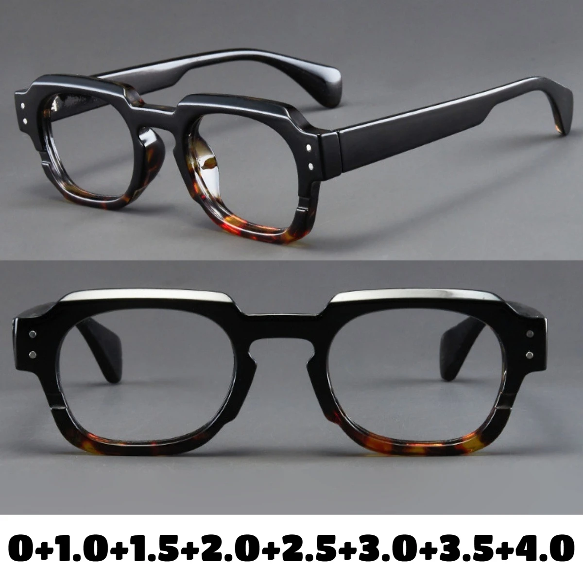 

2026 Fashionable Oversized High-Quality Reading Glasses Men's and Women's Retro Frames New Blue Light Blocking Reading Glasses