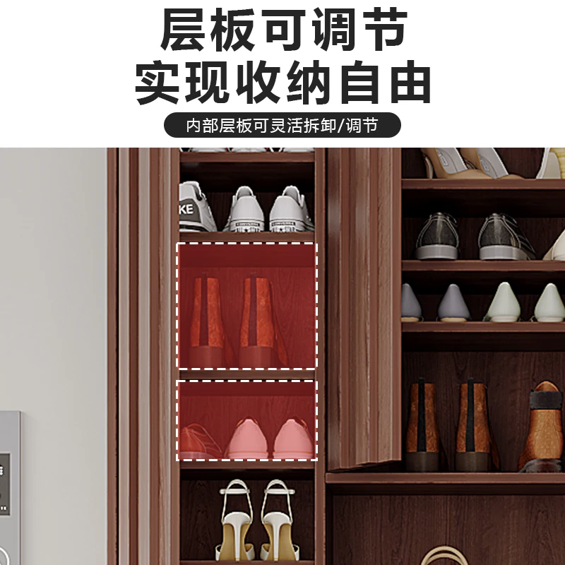 ممر خارجي مع قفل خزانة أحذية، خزانة من الخشب الصلب لممر باب المنزل مع خزانة تخزين بقفل متكاملة من aga #2