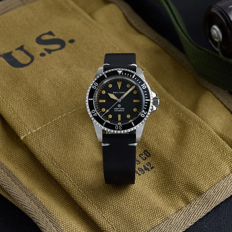 Diver Watch MilSubmariner Homage S3075 Sapphire Waterproof 20Bar Leather strap Classic Automatic Mechanical Wristwatch Men