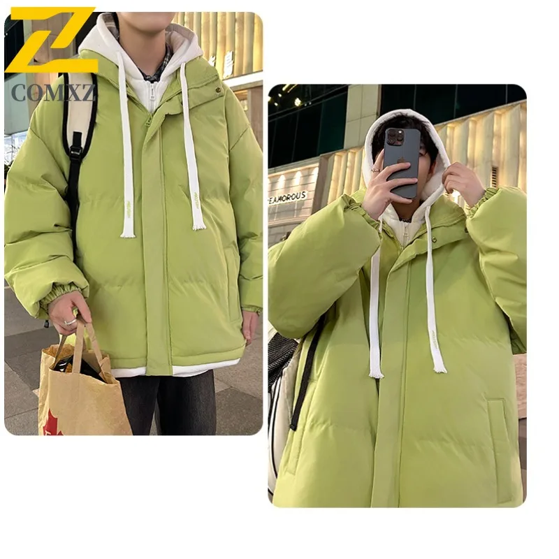 COMXZ hommes cyclisme rembourré veste loisirs faux deux pièces conception en plein air coupe-vent Parka rue mode léger manteaux d'hiver