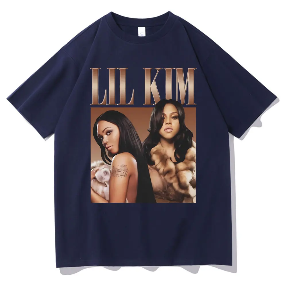 Rapper Lil Kim Graphic Print Tshirt Men Women Hip Hop Oversized T-shirts Male Vintage T Shirt Unisex Casual Tops Short Sleeve