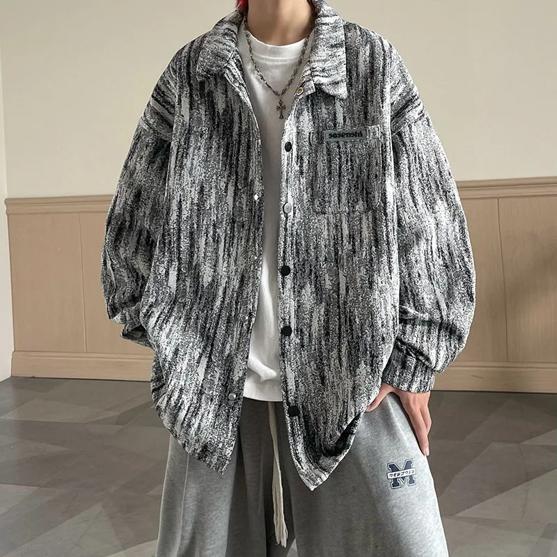 

Loose Men's Denim Jaet Tie-Dye Casual Youth Faion Spring Autumn New American High Street Vibe Hip Haome Jaet