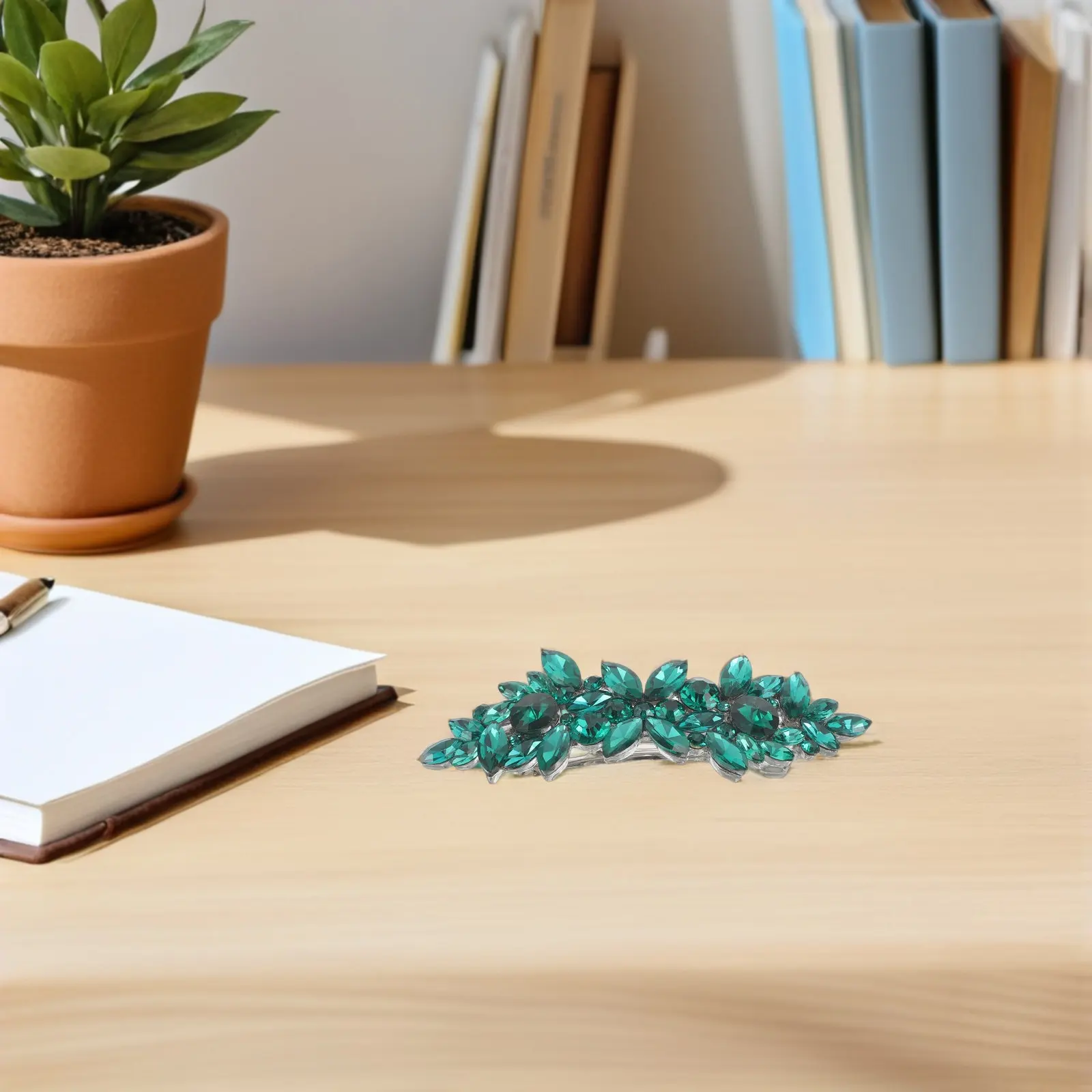 

Rhinestone French Barrette Wedding Hair Clip Elegant Bridal Spring Hair Barrette Clip for Women Party Ponytail Holder Accessory