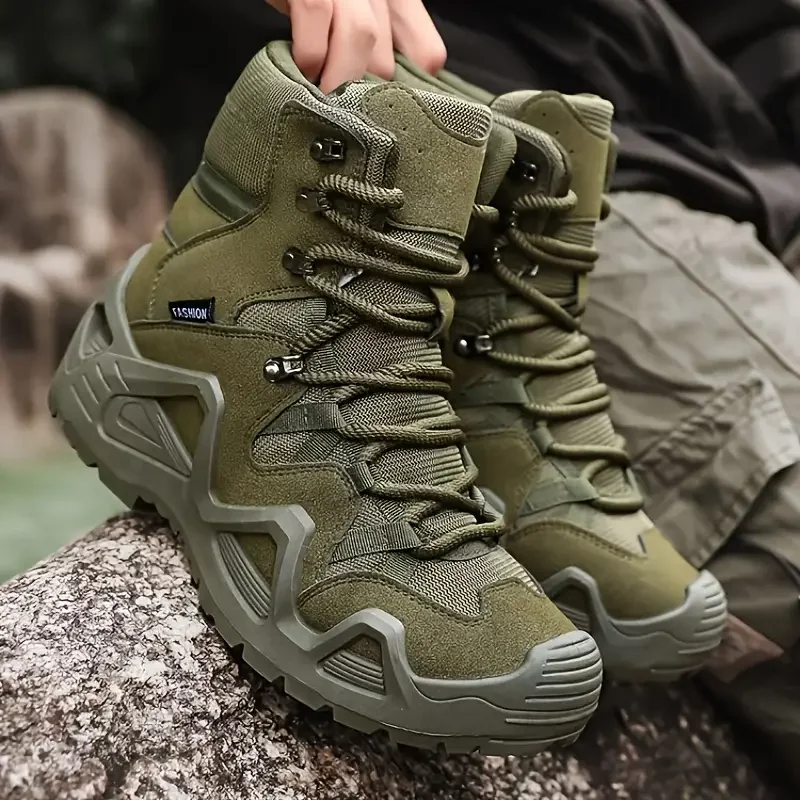 Men's high top boots, outdoor sports shoes, hiking shoes, anti slip trendy workwear shoes, training shoes, men's shoes
