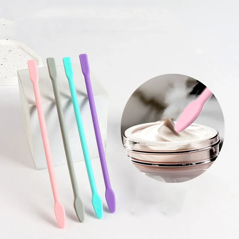 Double-headed Makeup Tool Powder Spoon Silicone Stirring Brush Nail Art Stir Sticks Easy Clean Jewelry Epoxy Resin Multifunction