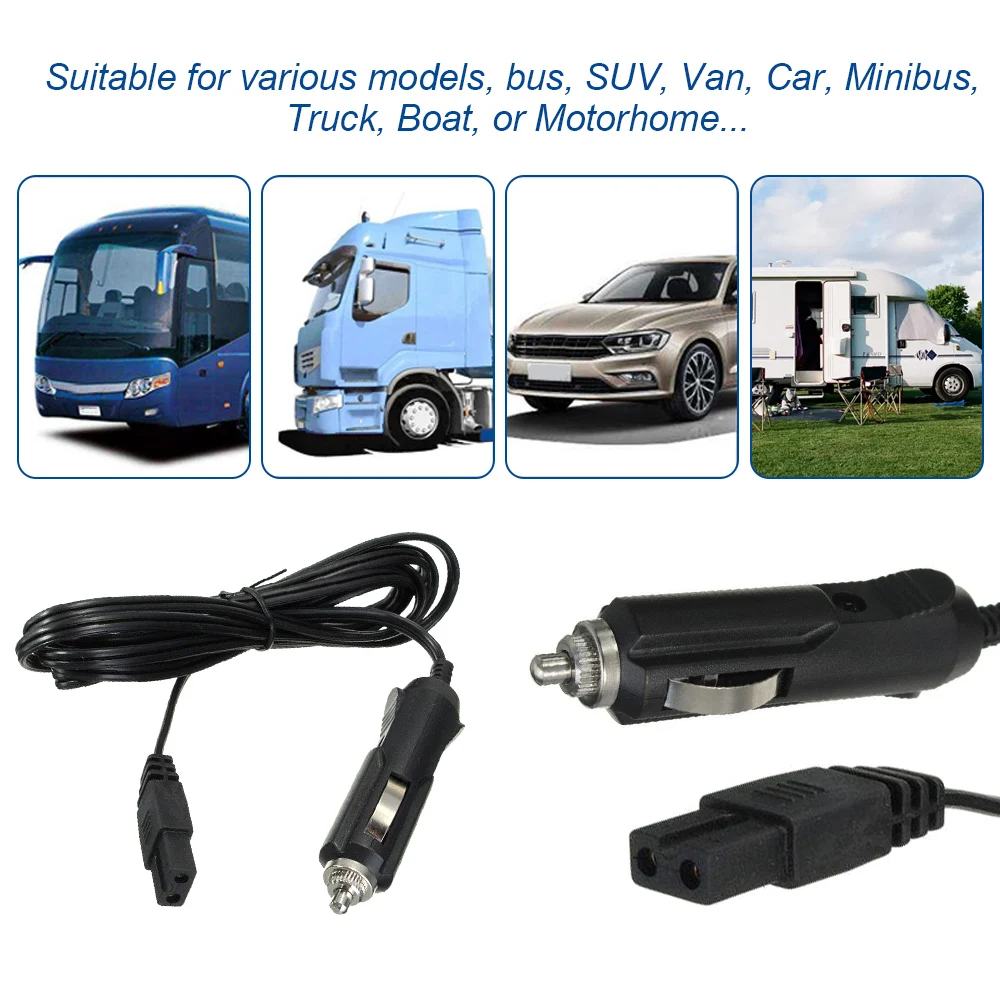 กล่องเย็นรถ2M 12V DC ตู้เย็นขนาดเล็ก2ขาปลั๊กสายตะกั่วรถยนต์ตู้เย็นจุดบุหรี่อุปกรณ์สายไฟ