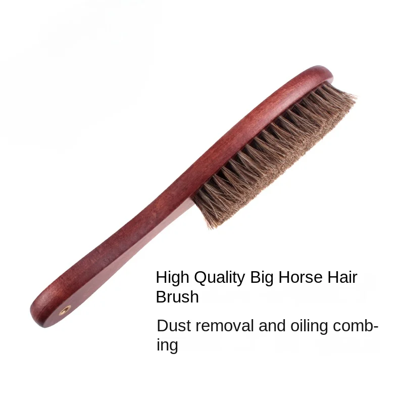 Solid Wood Horsehair Coat Brush Long Handle Brush Coat Cleaning Shoe Brush Horsehair Shoe Brush