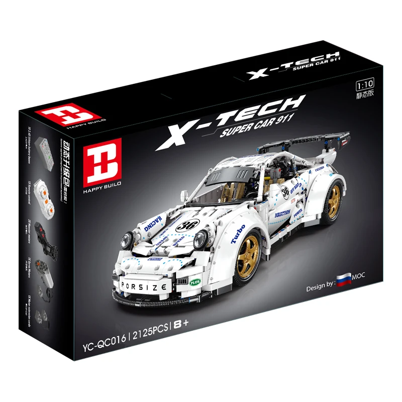 

IN STOCK YC-QC016 MOC Technical Remote Control Sports Car Building Blocks Bricks Model Toys for Boys Christmas Gift Set