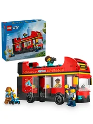 LEGO 60407 City Series Red Double decker Sightseeing Bus Combination Building Block Children's Toys