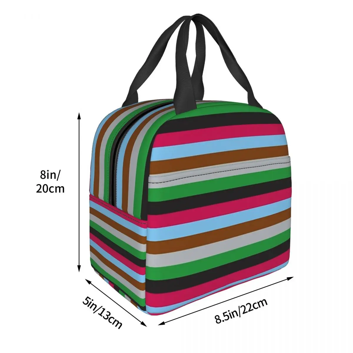 Harlequins Rugby Striped Lunch Bags Insulated Bento Box Lunch Tote Leakproof Picnic Bags Thermal Bag for Woman Girl Work