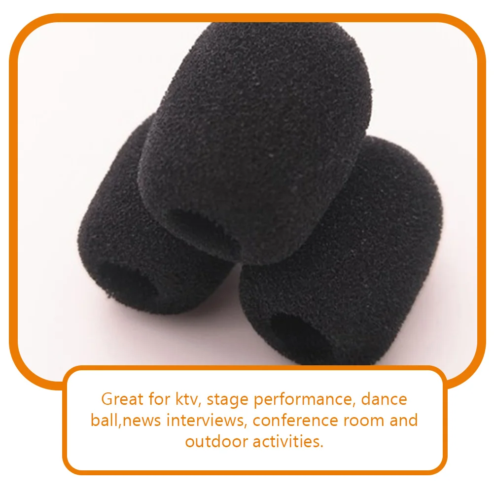 

50pcs Megaphone Sponge Covers 30x22x8mm Black Microphone Windscreens Dust Protectors Foam Replacement Accessories