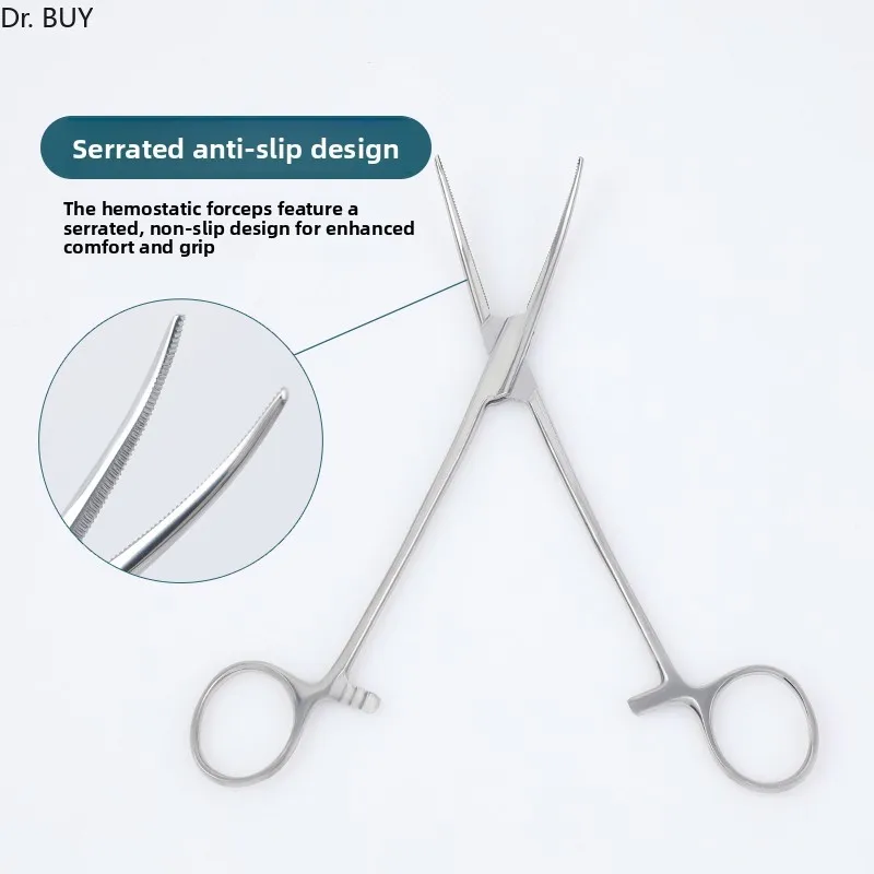 Medical Thickened Stainless Steel Hemostatic Forceps Surgical  Holding Forceps Small Elbow Multifunctional Pet Hair Removal