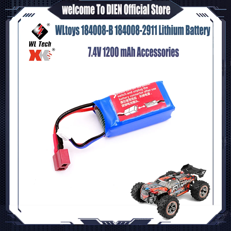 WLtoys 184008 telecomando ar 184008-B 184008-2911 batteria al litio 7.4V 1200 mAh accessori