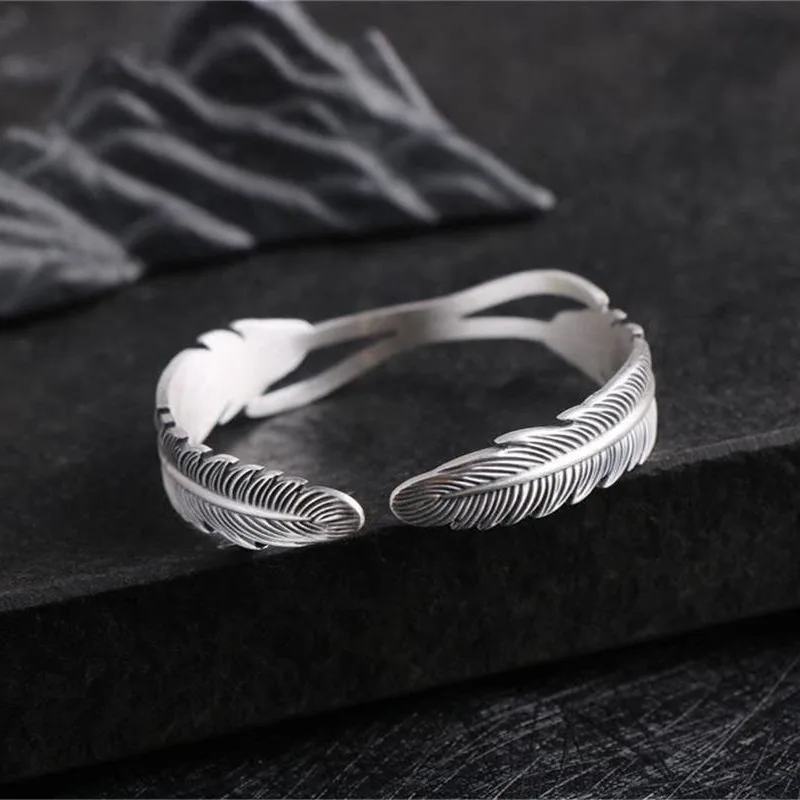 

feather bracelet Open Bracelet Wing Cuff B Corner Men and Women Punk Trend Casual Jewelry Birthday Gift