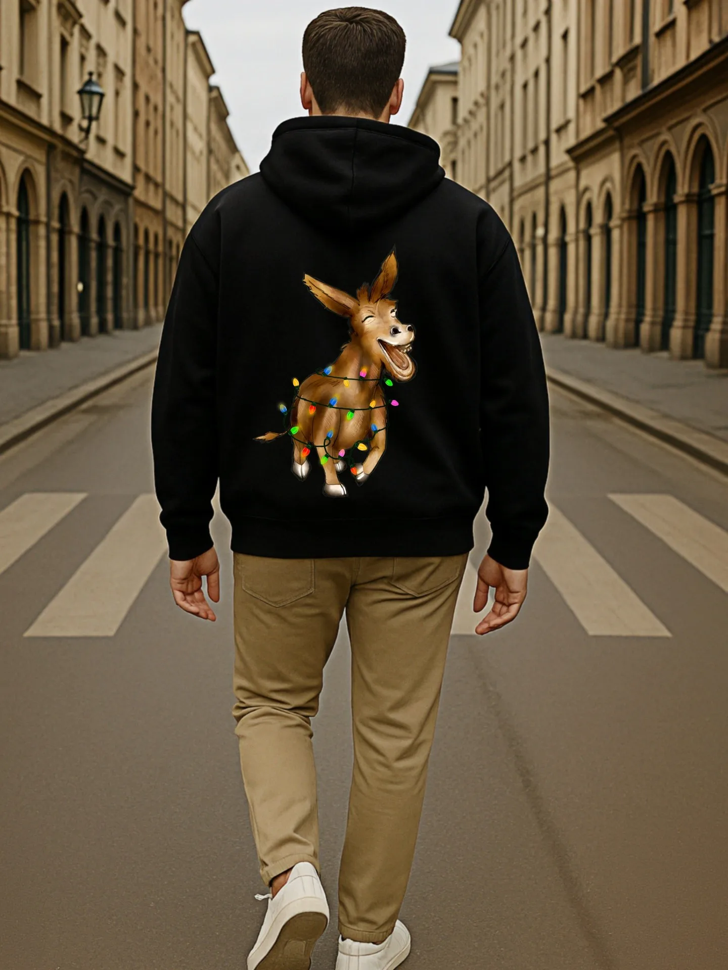 هوديي برسومات جرافيك للرجال، طباعة كرتونية، نمط كاجوال، قماش ناعم، للارتداء اليومي، للشباب