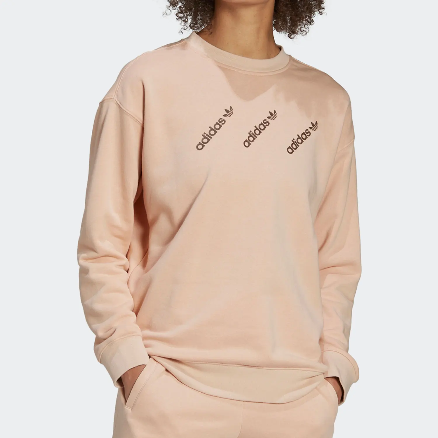 

Оригинальная женская спортивная толстовка Adidas CREW Trefoil с круглым вырезом HM4867