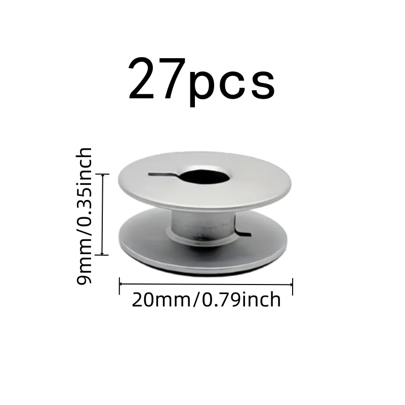 27 pcs Industrial Sewing Bobbins, Aluminum Anti-Rust, suitable for Industrial Flatbed Sewing, High Hardness Durable
