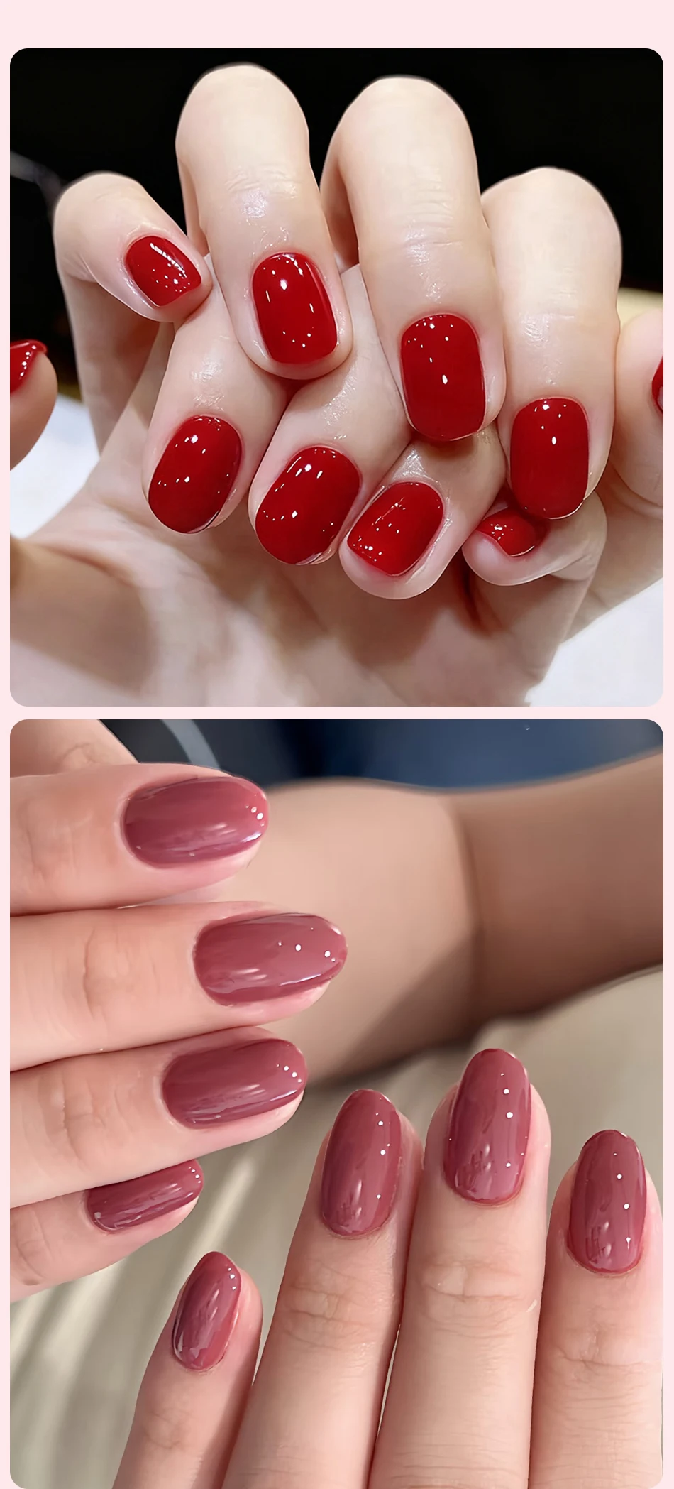UR SUGAR 15 ml 1-Stufen-Gel-Nagellack, 3-in-1, rot, rosa, glänzend, zum Einweichen von LED-UV-Gel-Nagellack, kein Basisgel und Decklack erforderlich – Detail 5