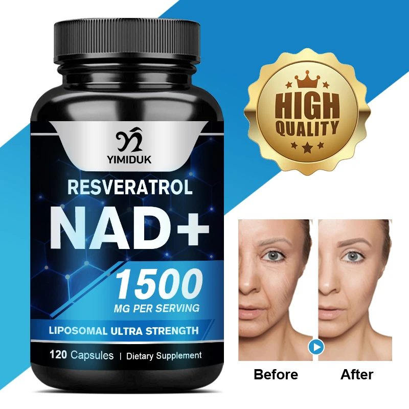 

NAD+ Supplement with Resveratrol-Supports Cell Health,，Whitens Skin，Healthy Aging， Metabolism Management，Focus and Memory