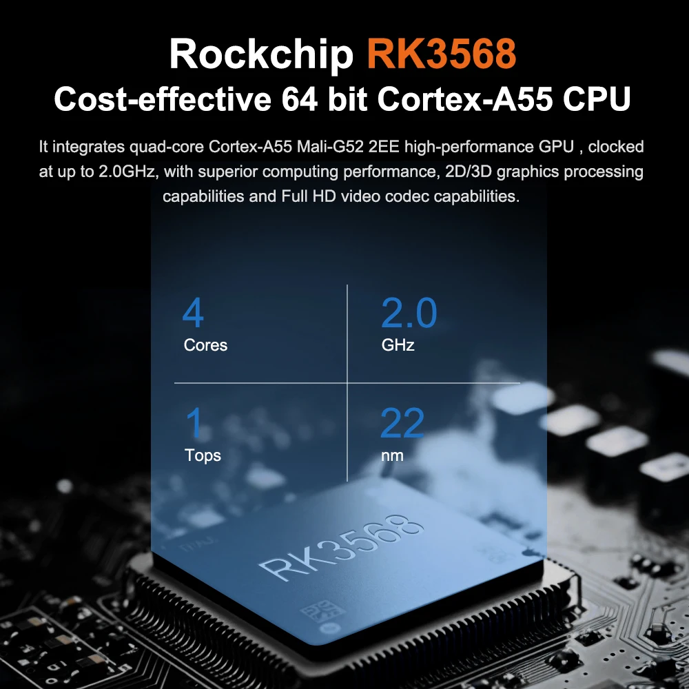 Android 11 Arm Rockchip Rk3568 Octa Core 2.4Ghz Met Wifi Bt 8G Ram 128G Rom Mini Pc Computer Npu 1Tops Ai Rekenkracht