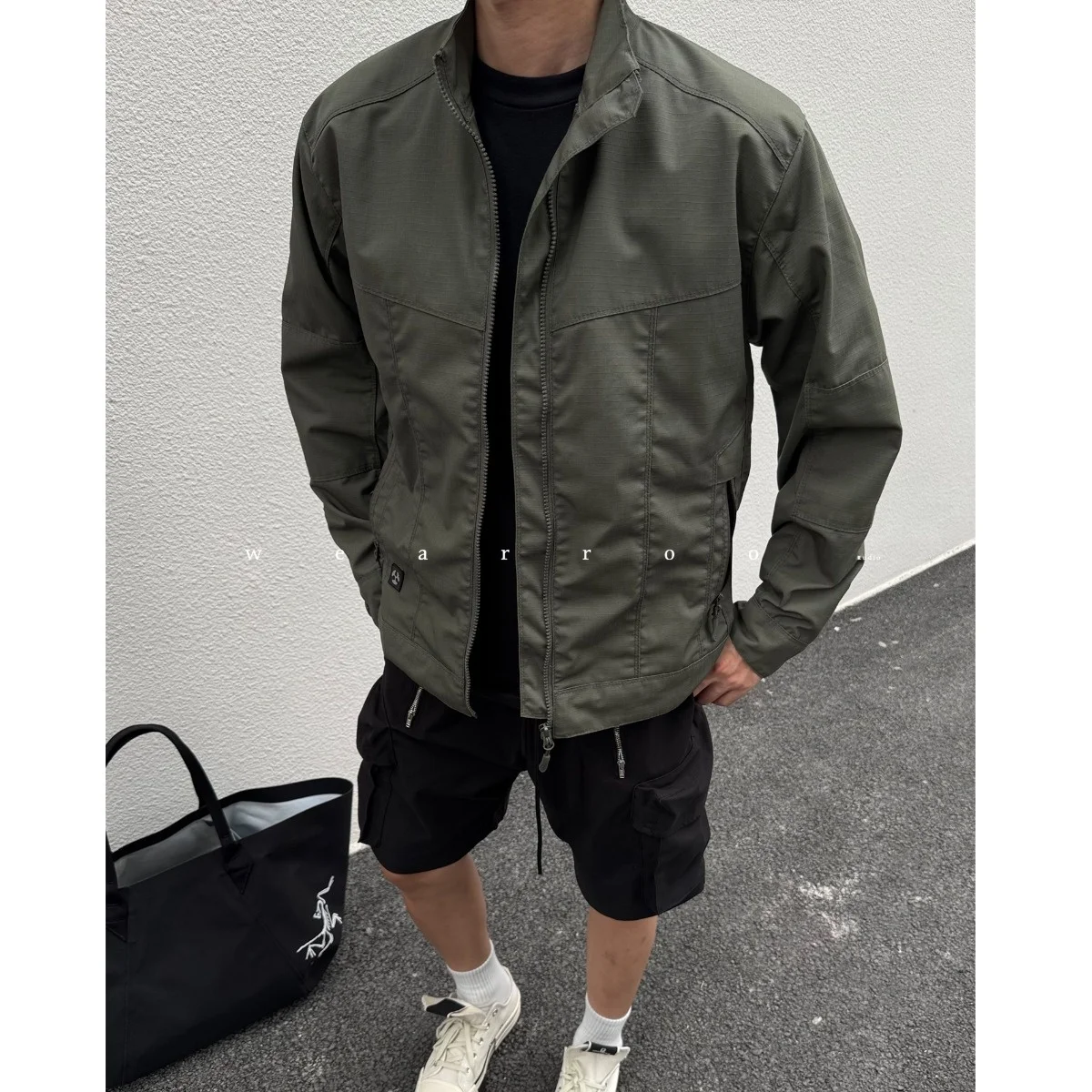 Outdoor Men's Jacket Breathable Waterproof Single Layer Zipper Decorated Oxford Fabric Climbing Suit Spring Autumn New Style ...