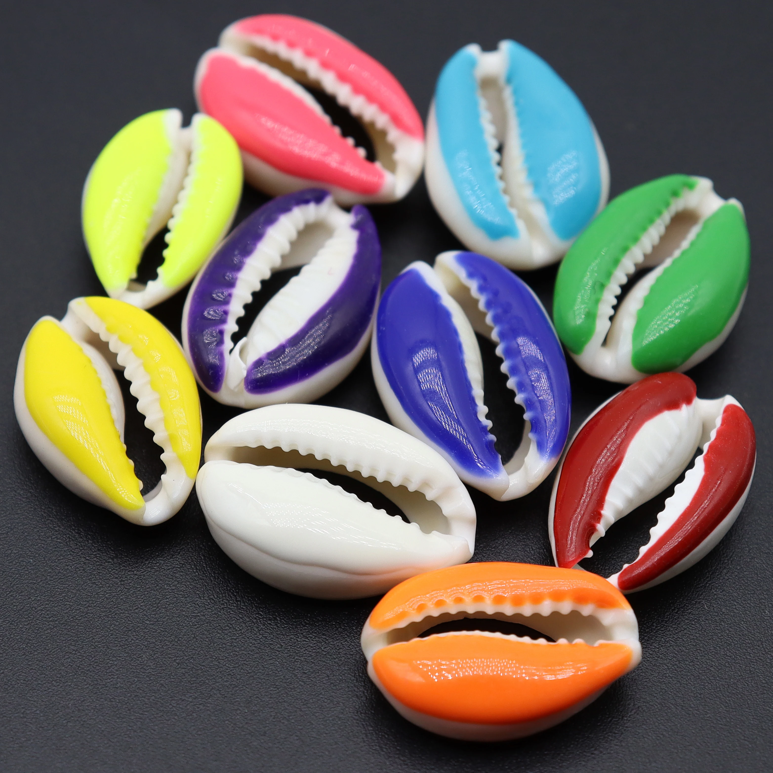 Natural Shell Colourful Dripping Oil Seashell Conch Loose Beads For Jewelry Making DIY Bracelet Fashion Handmade Accessories 2cm