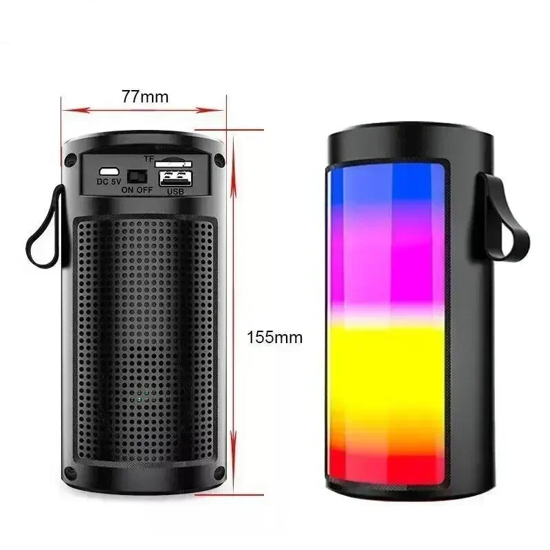 Wireless Bluetooth High Power Speakers Powerful Portable Sound Box Subwoofer Car Audio Bass Player Sound System LED Lights