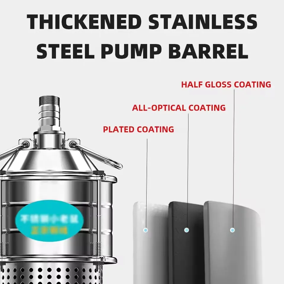 Submersible Pump 220V 380V Stainless Steel Multi-stage High Flow Oil-immersed Pump Three-phase High Pressure Water Pumps