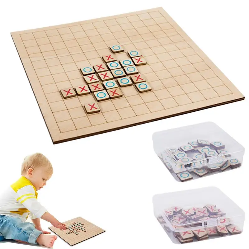 Interactive Board Game 2-in-1 Tabletop Game For Kids Wooden Children Classic Interactive Puzzle Two-player Game Early Education