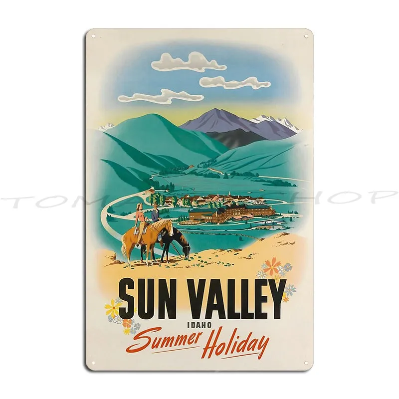 Sun Valley Idaho Vintage Travel Metal Plaque Poster Retro Pub Plates Living Room Party Design Tin Sign Poster
