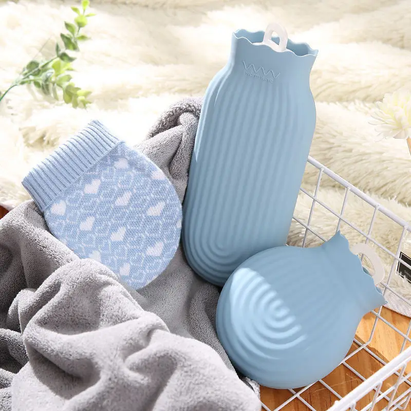 Winter Large Capacity Hot Water Bag Women Hot Water Bottle with Soft Knitted Cover Portable Reusable Hand Warmer Explosion-proof