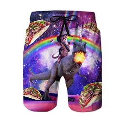 Funny Animal Dinosaur Beach Shorts Pants Men 3D Printing Surfing Board Shorts Summer Hawaii Swimsuit Swim Trunks Cool Ice Shorts