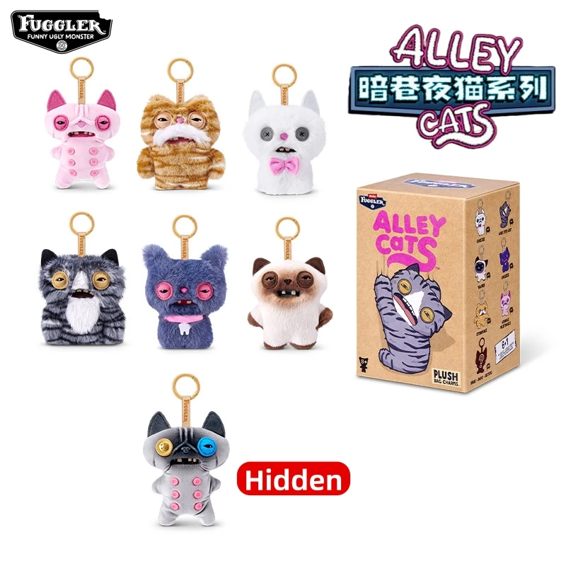Série Fuggler Alley Cats : Boîte Mystère, Porte-clés Monstre Amusant et Mignon, Breloques de Sac Tendance, Figurines de Collection, Cadeaux Surprise pour Adultes