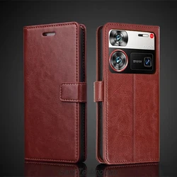 Card Holder Cover Case for ZTE Nubia Z60 Ultra Z60U / Z60s Pro Pu Leather Flip Cover Retro Wallet Phone Case Capa Fundas Coque