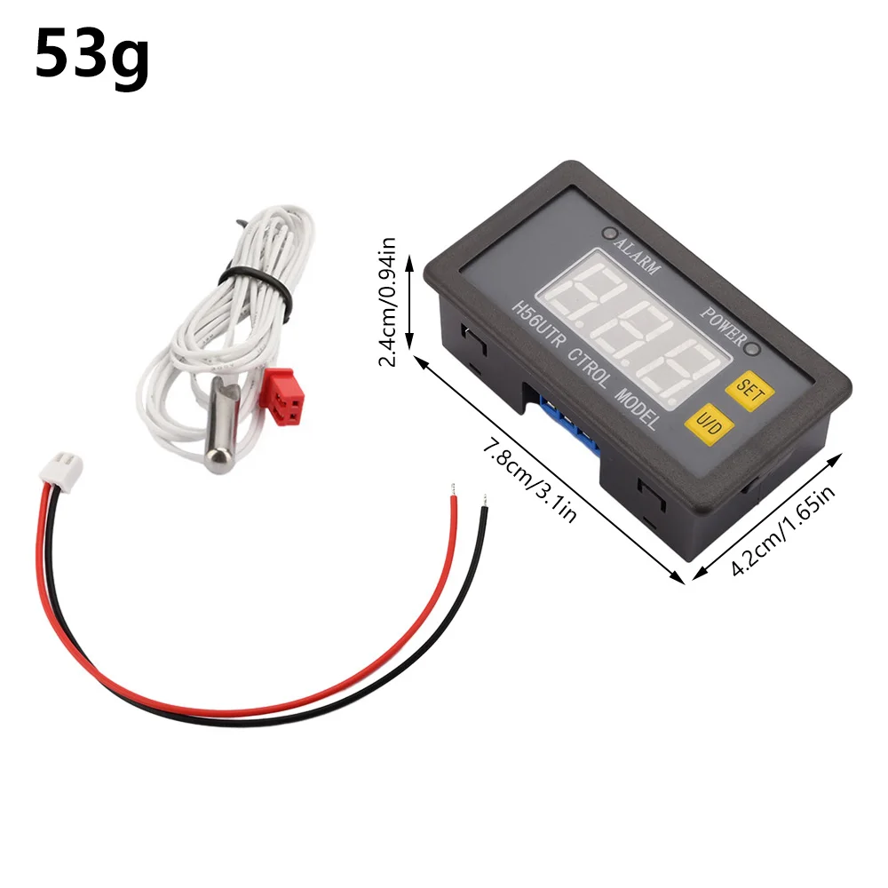 Mini cyfrowy regulator temperatury H56TR AC220V DC12/24V ogrzewanie chłodzenie termostat sterujący stopniem celowania z sondą czujnik NTC