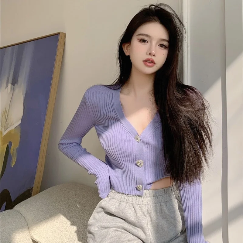 شيك القلب aped زر سليم صالح محبوك سترة مفتوحة المرأة الأعلى العصرية الخريف الشتاء جديد وصول ort طول طويل Sve