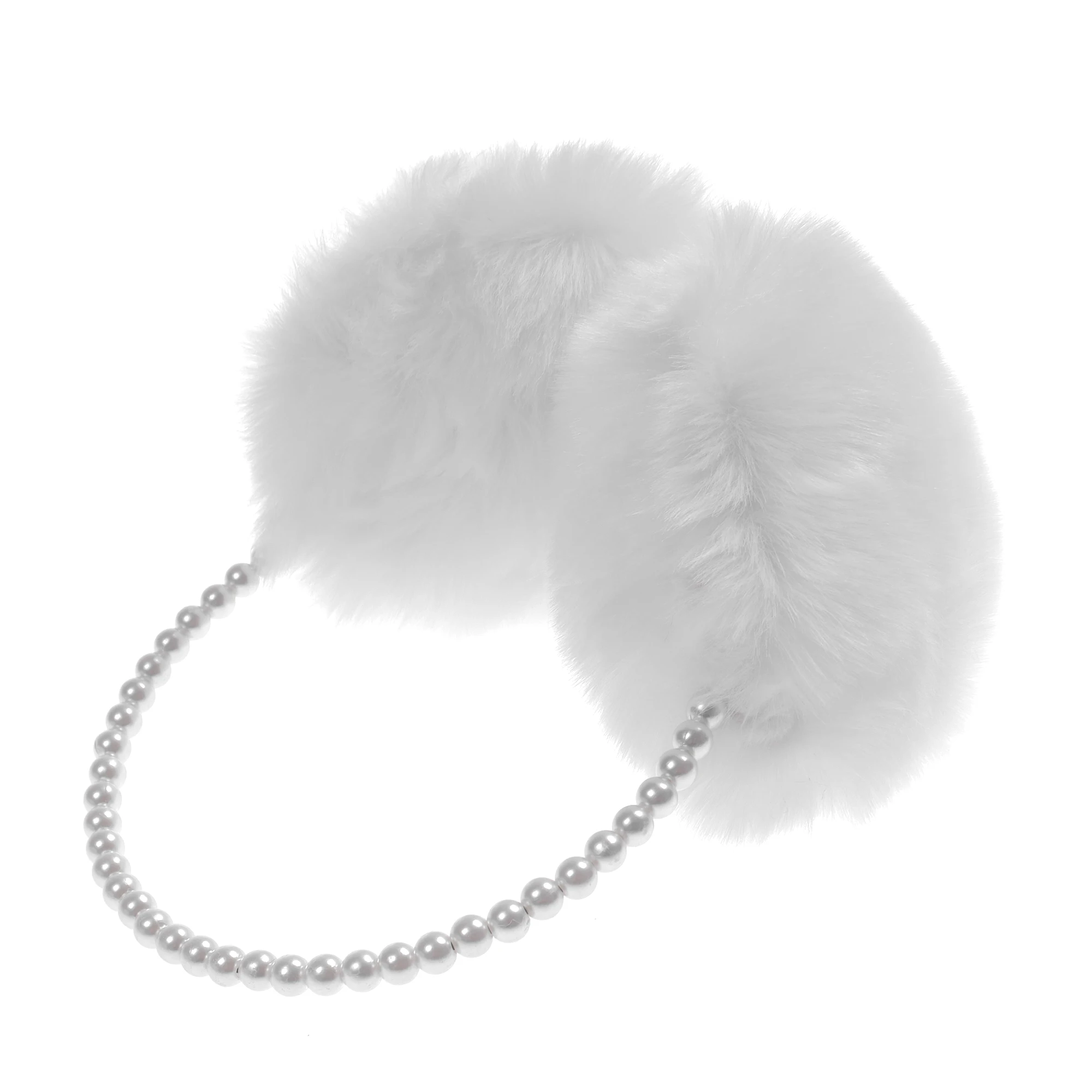 غطاء للأذنين لؤلؤي للنساء غطاء للأذنين للفتيات غطاء للأذنين من الفرو المقلد على شكل أرنب للطقس الثلجي ملحقات الطقس البارد للشتاء #3