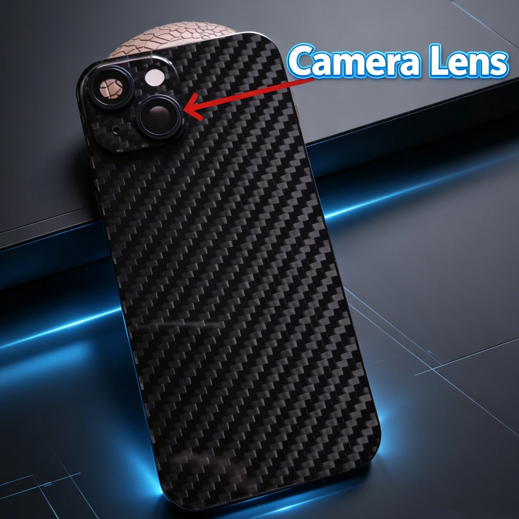 Big Hole Carbon Fiber Back Cover Replacement for iPhone 11 12 13 14 15 Pro Max Xs SE2 Lightweight Rear Panel DIY With Toolkit view 3