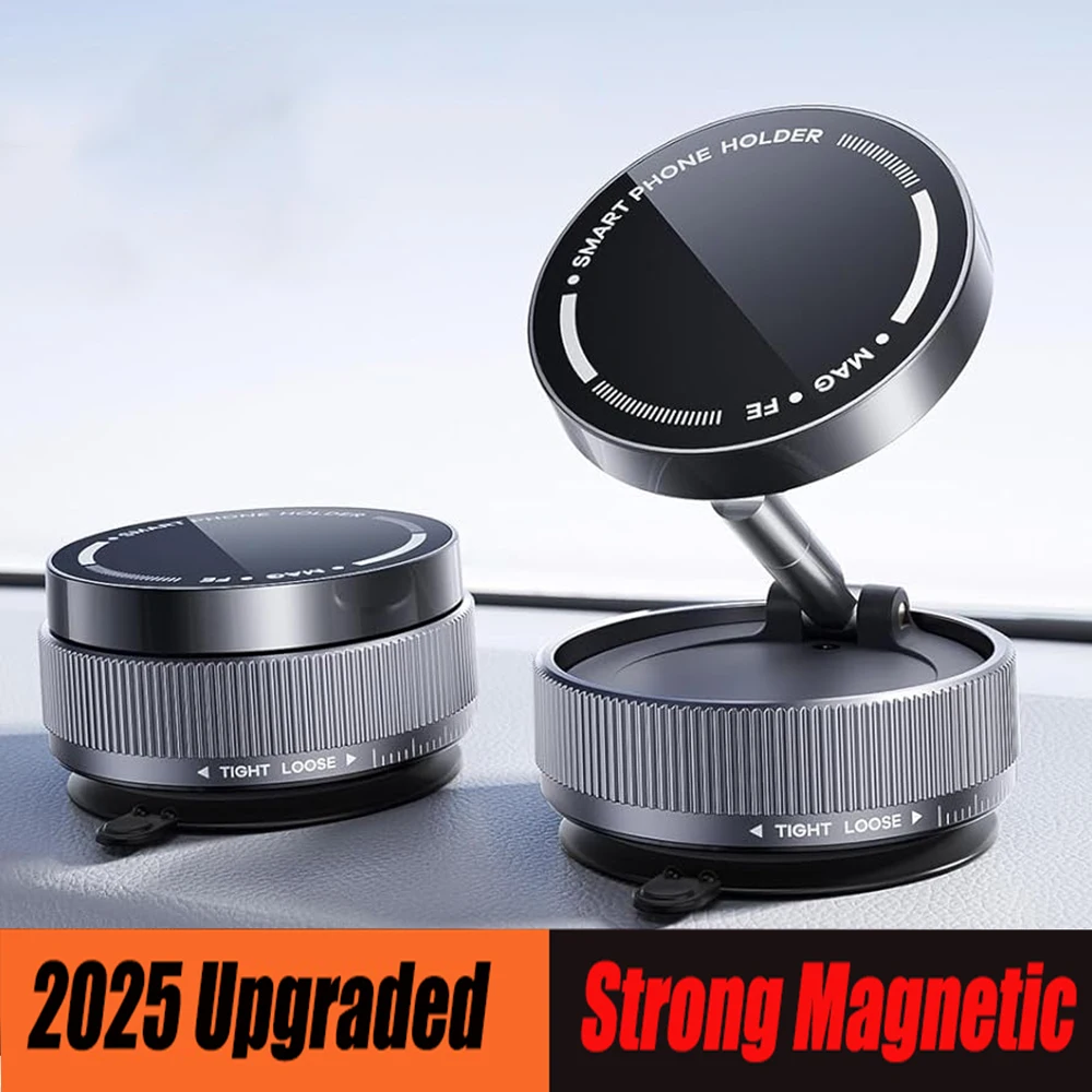 

2025 Upgraded Strong Magnetic Car Phone Holder Foldable Design 360° Adjustable Vacuum Mount for Car/Desk/Bathroom/Universal Use