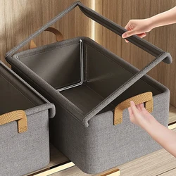 1Pc Kationische Stalen Frame Opvouwbare Opbergdoos Kleding Broek Huis Multi-Functionele Compartiment Lade Garderobekast Opbergdoos