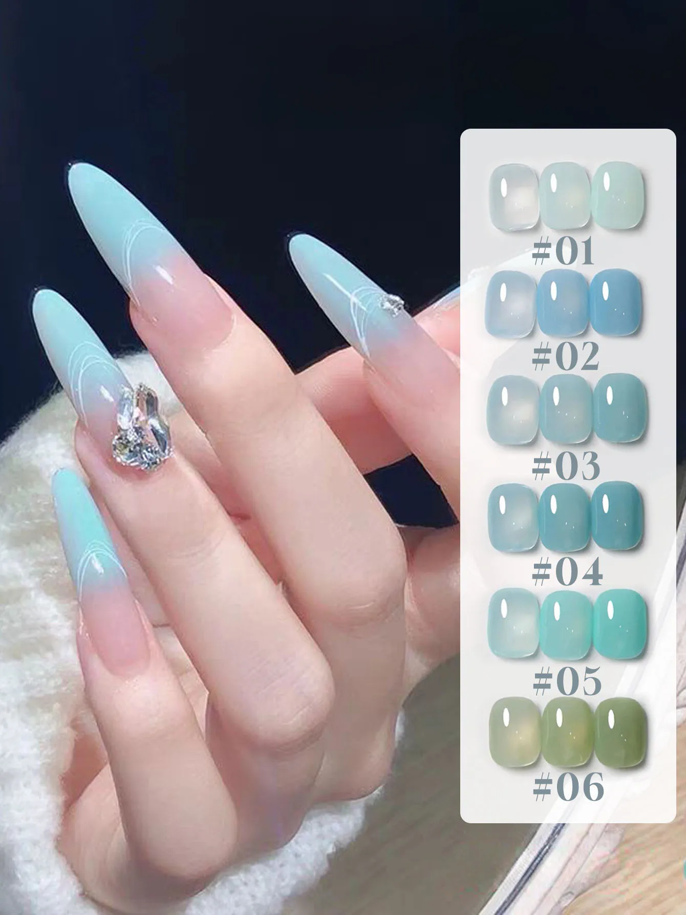 

1-6PCS 12ML Mint Mambo Series Gel Nail Polish Hot Summer Daily Ice Transparent Milky Green Blue Semi-permanent Nail Art Supplies
