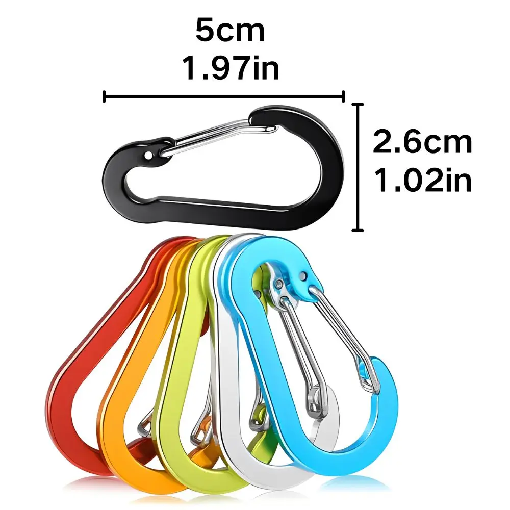 2/6pcs Gourd Type Carabiner Clips, Random Aluminum Spring Hook, Multi-purpose Key Clip for Backpack & Outdoor Activity YMY