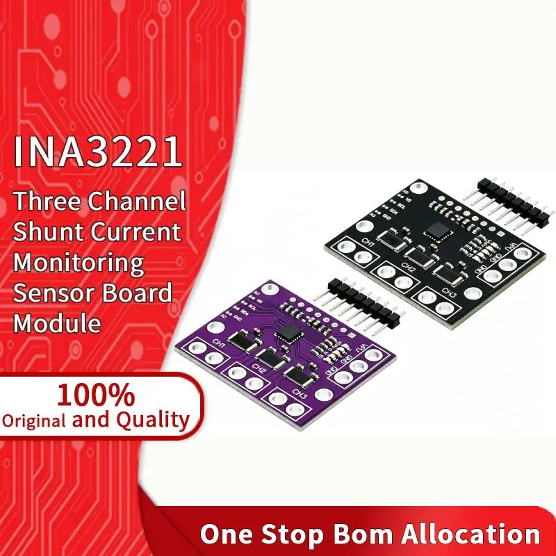 INA3221 3-Channel I2C Bus Current Sensor Chip 26V Common Mode 3 Shunt Bidirectional ADC Charge Controller MCU Integrated Circuit
