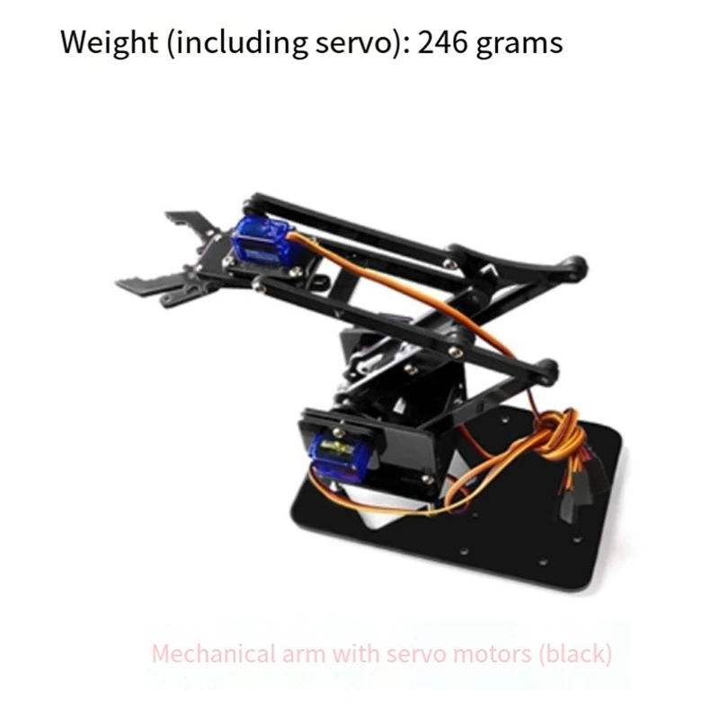 Robotic Arm DIY Parts Learning Kit Acrylic Maker Kit Single Claw Mechanical Arm with Servo-A56M